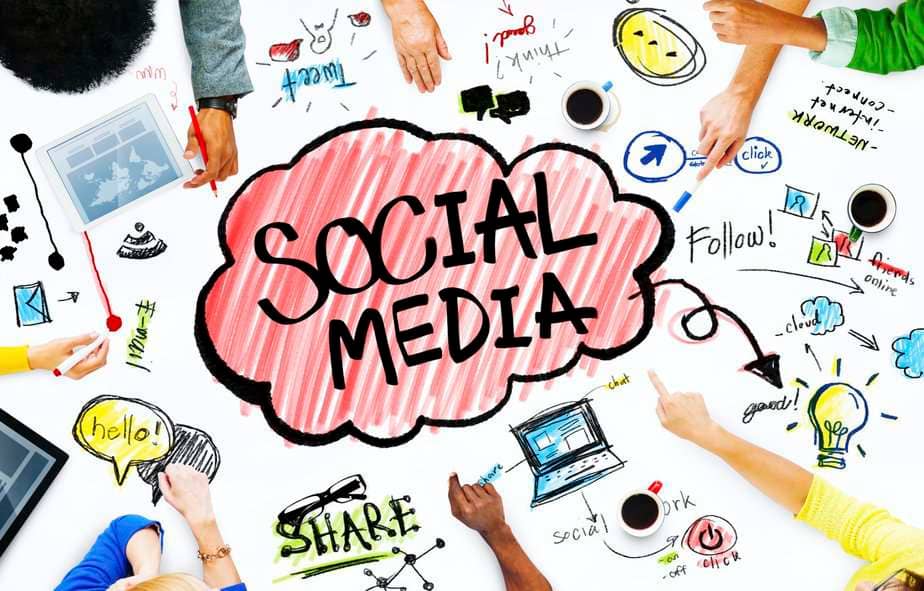 Group of Business People with Social Media Concept Group of Business People with Social Media Concept